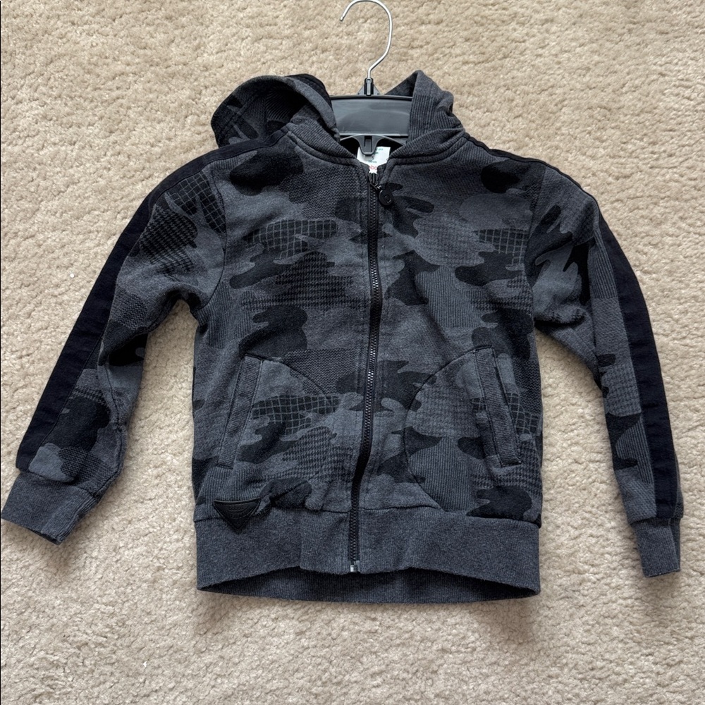 Boys Boboli Camouflage Zip-Up Hoodie - Size 5